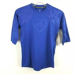 Adidas Youth Phenom Raglan Tech Tee Blue Shirt